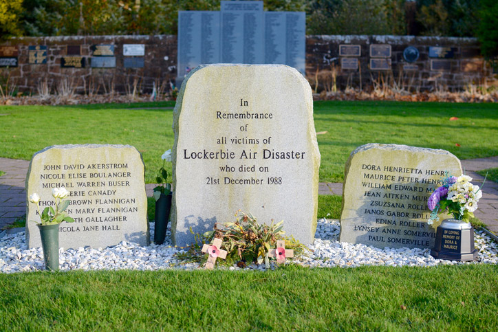 Lockerbie, United Kingdom - November 5, 2016: The garden of remembrance for the Lockerbie air disaster on 21st December 1988, Lockerbie, Dumfries and Galloway, Scotland, UK